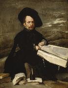 Diego Velazquez, A Dwarf Holding a Tome on his Lap (Don Diego de Acedo,El Primo) (df01)